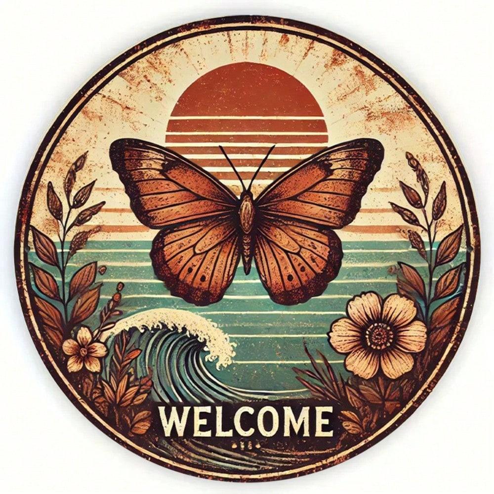 Vintage Metal Butterfly Sign Round Iron Wall Art for Home Garden Cafe Decor 20x20 разноцветный
Vintage Metal Butterfly Sign Round Iron Wall Art for Home Garden Cafe Decor 20x20 разноцветный