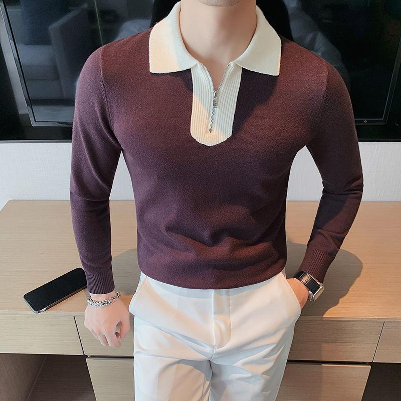 Trend Fashion Spring Autumn New Sweaters Men s Lapel Half Zipper Contrast Color Casual Loose Long Sleeve Pullovers Knitted Tops XXXL фіолетовий
Trend Fashion Spring Autumn New Sweaters Men s Lapel Half Zipper Contrast Color Casual Loose Long Sleeve Pullovers Knitted Tops XXXL фіолетовий
