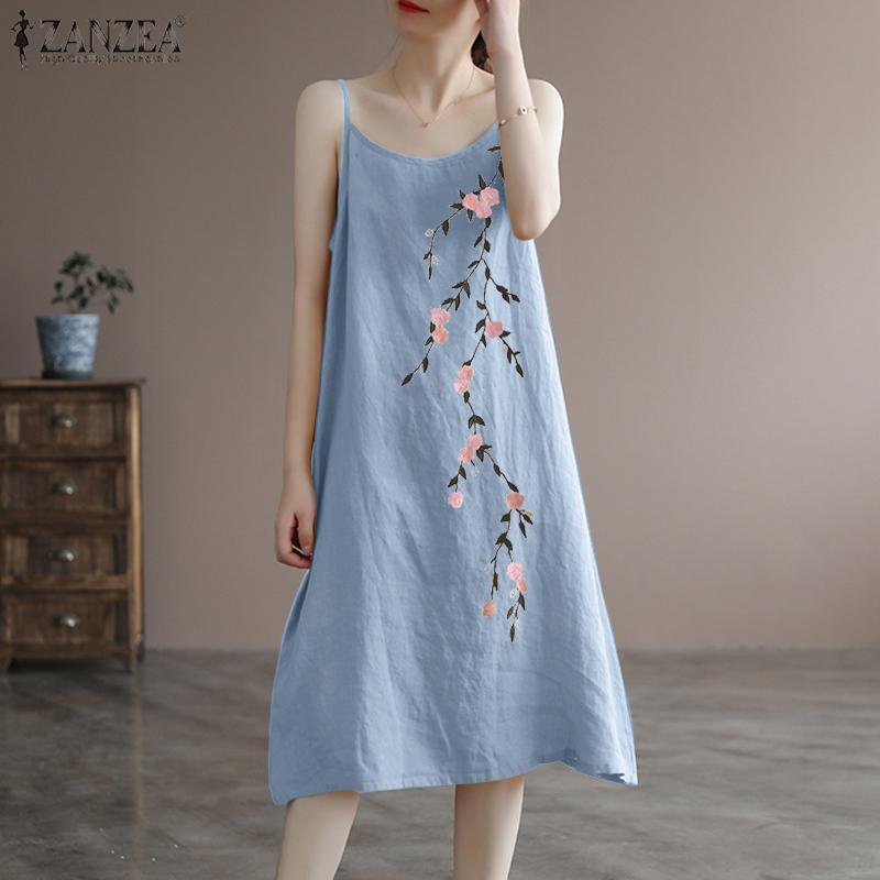 ZANZEA Женское повседневное летнее платье без рукавов с цветочным принтом
ZANZEA Женское повседневное летнее платье без рукавов с цветочным принтом