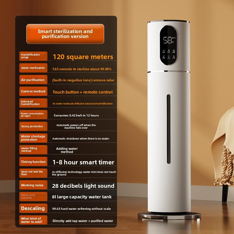 8L Air Humidifier Household Floor-to-ceiling Ultrasonic Aromatherapy Large-capacity Large-mist Atomizer
8L Air Humidifier Household Floor-to-ceiling Ultrasonic Aromatherapy Large-capacity Large-mist Atomizer