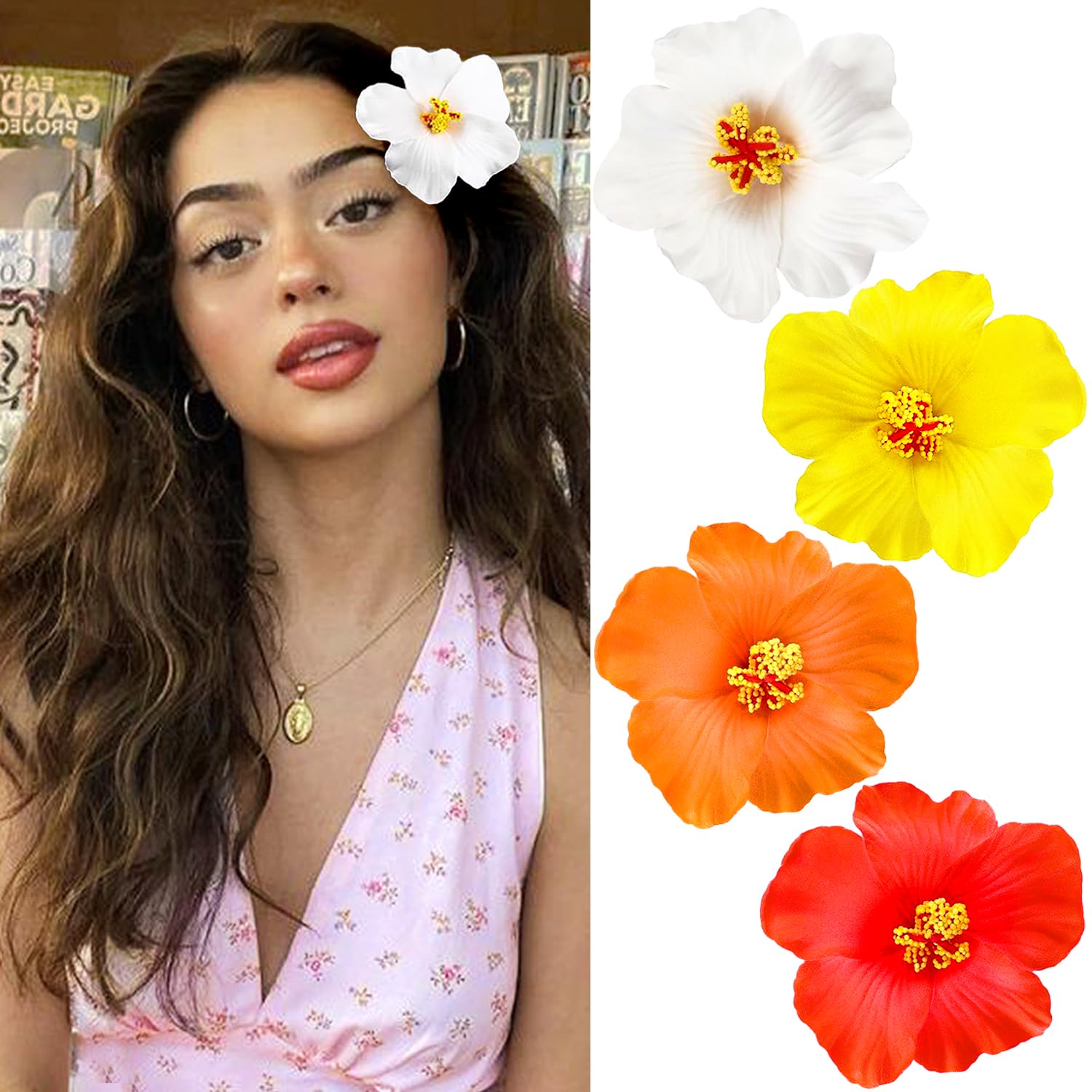 Flower Hair Clip for Women Girl,Vintage Boho HairPin Flower Accessories Nonslip Cute Hawaiian Hair Barrettes for Thin Thick Hair
Flower Hair Clip for Women Girl,Vintage Boho HairPin Flower Accessories Nonslip Cute Hawaiian Hair Barrettes for Thin Thick Hair