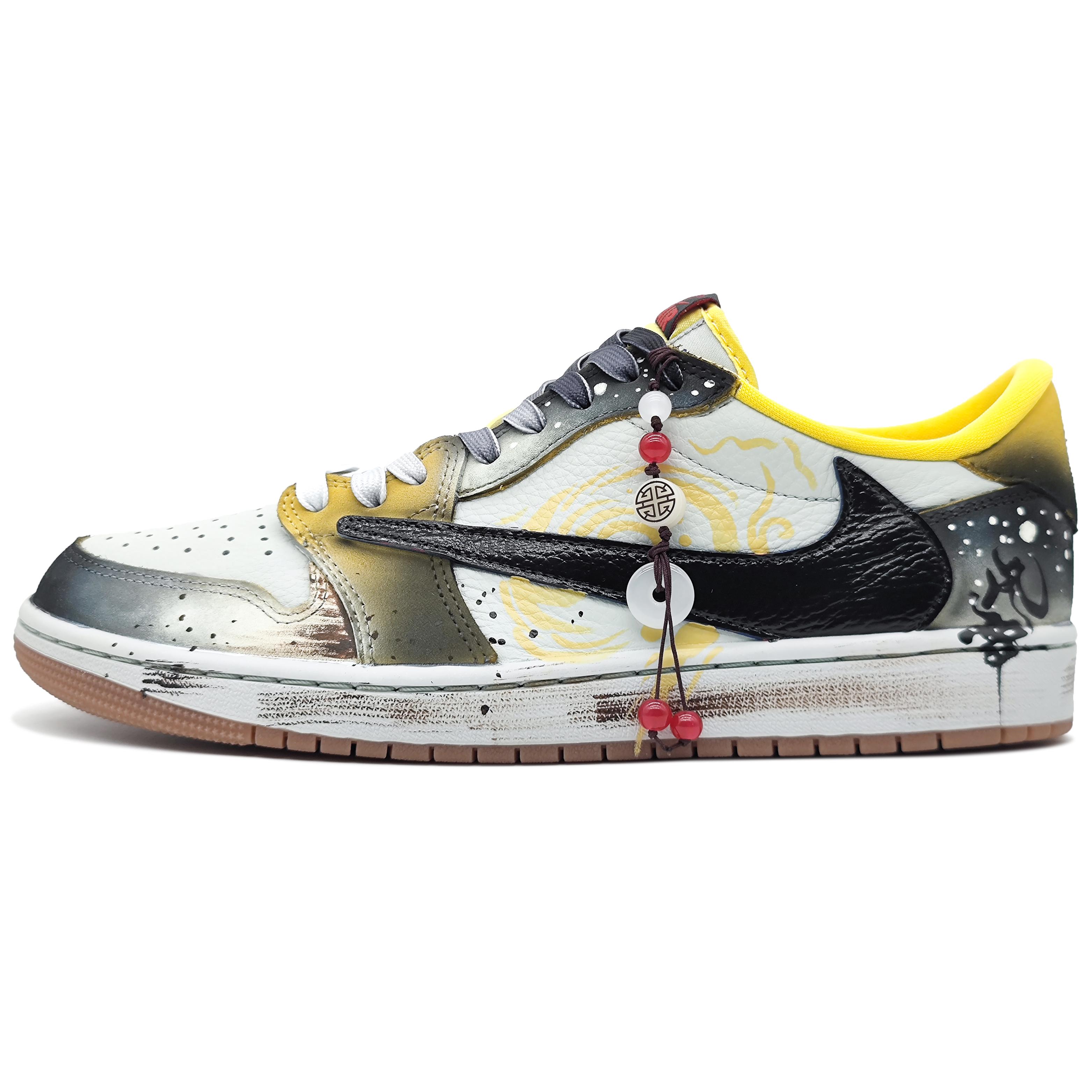 Travis Scott x Jordan Air Jordan 1 Low top Vintage Basketball Shoes Unisex Black White Yellow DZ4137-700(Team16-) 42.5
Travis Scott x Jordan Air Jordan 1 Low top Vintage Basketball Shoes Unisex Black White Yellow DZ4137-700(Team16-) 42.5