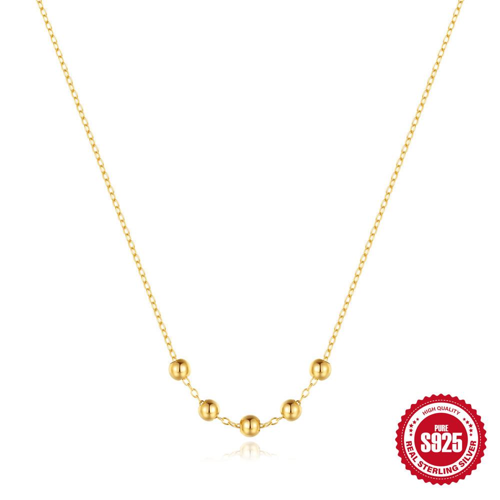 S925 Sterling Silver Niche Design High-End Sliding Silver Bead Necklace Women S Versatile Temperament Collarbone Chain Jewelry 925 silver золотий
S925 Sterling Silver Niche Design High-End Sliding Silver Bead Necklace Women S Versatile Temperament Collarbone Chain Jewelry 925 silver золотий