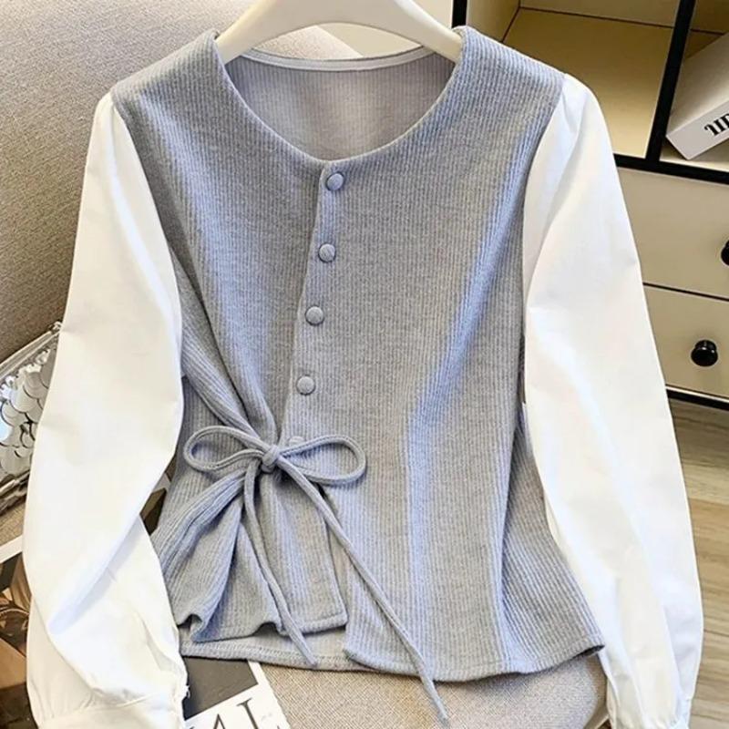 Womens Two-Tone Long Sleeve Knit Top with Tie Waist S серый
Womens Two-Tone Long Sleeve Knit Top with Tie Waist S серый