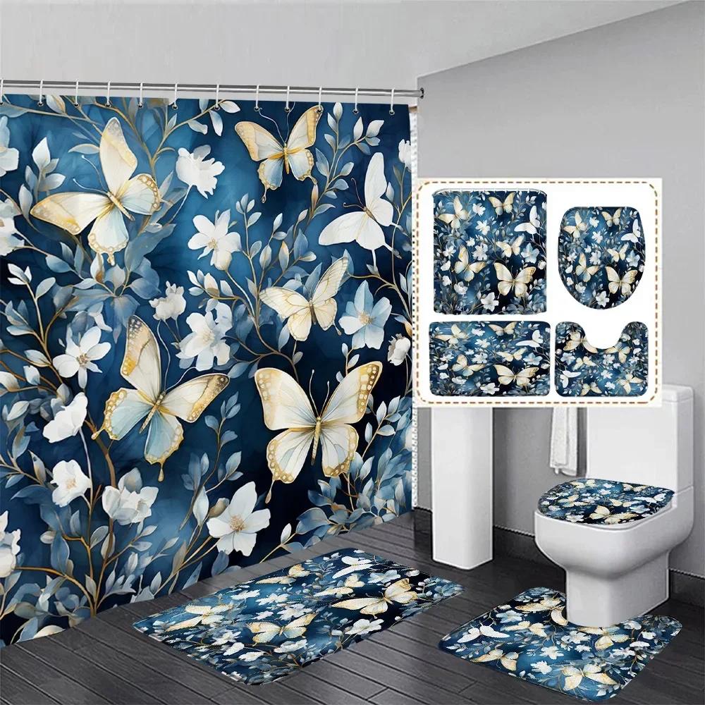Fashion Pearl Floral Shower Curtain Set Grey Black Geometric Stripe Curtains With Bath Mat Toilet Lid Cover Bathroom Decoration W60H190(CM)-1 Pcs
Fashion Pearl Floral Shower Curtain Set Grey Black Geometric Stripe Curtains With Bath Mat Toilet Lid Cover Bathroom Decoration W60H190(CM)-1 Pcs