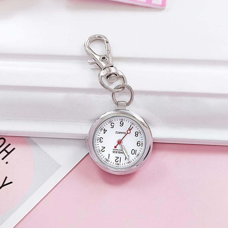 1pc keychain hanging watch, nurse watch, pocket toilet watch, student exam table, pocket watch, simple design срібний
1pc keychain hanging watch, nurse watch, pocket toilet watch, student exam table, pocket watch, simple design срібний