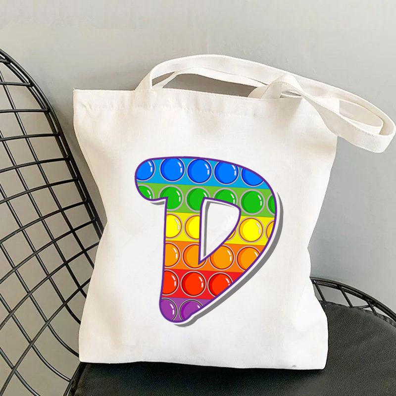 Сумка-шоппер Rainbow Word A, антистрессовая сумка с принтом, женская сумка-шопер в Харадзюку, сумка для покупок Fidget, стресс-сумка, женская холщовая сумка
Сумка-шоппер Rainbow Word A, антистрессовая сумка с принтом, женская сумка-шопер в Харадзюку, сумка для покупок Fidget, стресс-сумка, женская холщовая сумка