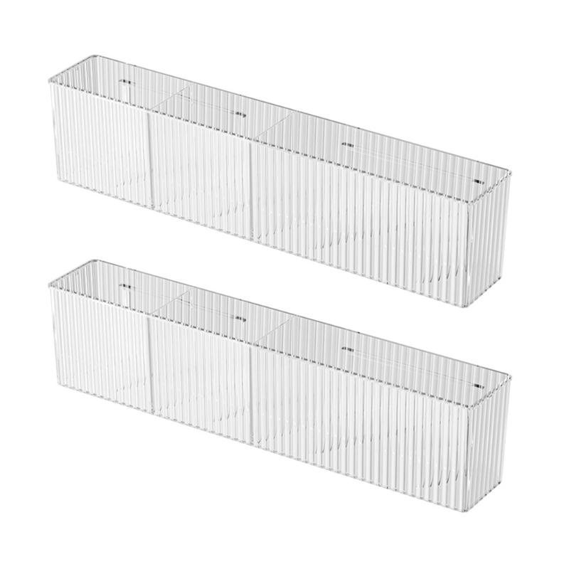 2 Pieces Wall Mount Clear Bathroom Makeup Organizer Plastic Storage Shelves with 3 Compartments for Home and Office 1
2 Pieces Wall Mount Clear Bathroom Makeup Organizer Plastic Storage Shelves with 3 Compartments for Home and Office 1