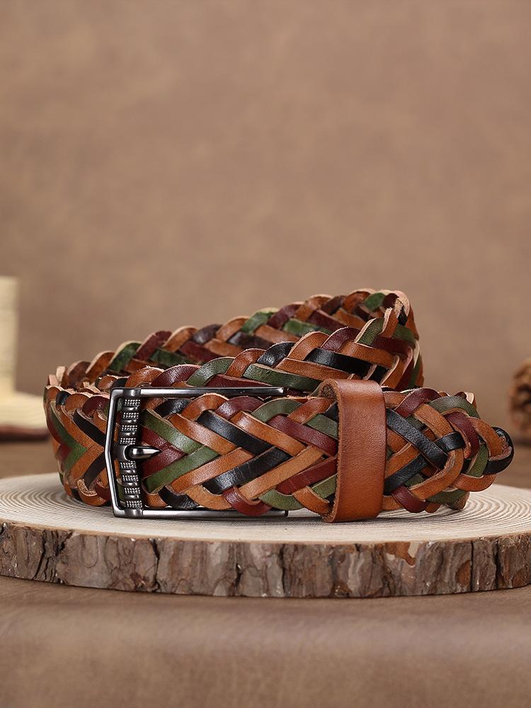 Женский ремень, сотканный вручную из коровьей кожи первого слоя, литературный и ретро-стиль, повседневный кожаный ремень с пряжкой 95cm-125cm светло-коричневого
Женский ремень, сотканный вручную из коровьей кожи первого слоя, литературный и ретро-стиль, повседневный кожаный ремень с пряжкой 95cm-125cm светло-коричневого