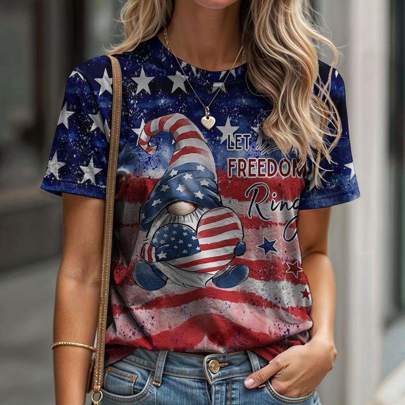 Women s Flag Casual T-shirt Top Summer Round Neck Short Sleeved Breathable Lightweight Fabric Shirt 6XL
Women s Flag Casual T-shirt Top Summer Round Neck Short Sleeved Breathable Lightweight Fabric Shirt 6XL