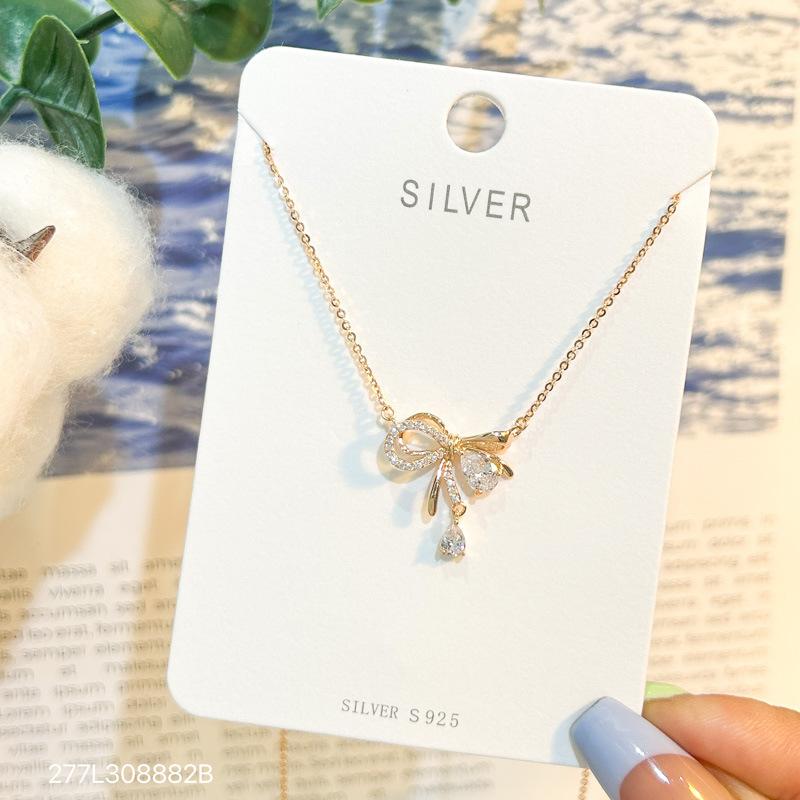 Ожерелье из стерлингового серебра S925, бантики для девочек, подвеска из вермикулита, цепочка на ключицу
Ожерелье из стерлингового серебра S925, бантики для девочек, подвеска из вермикулита, цепочка на ключицу