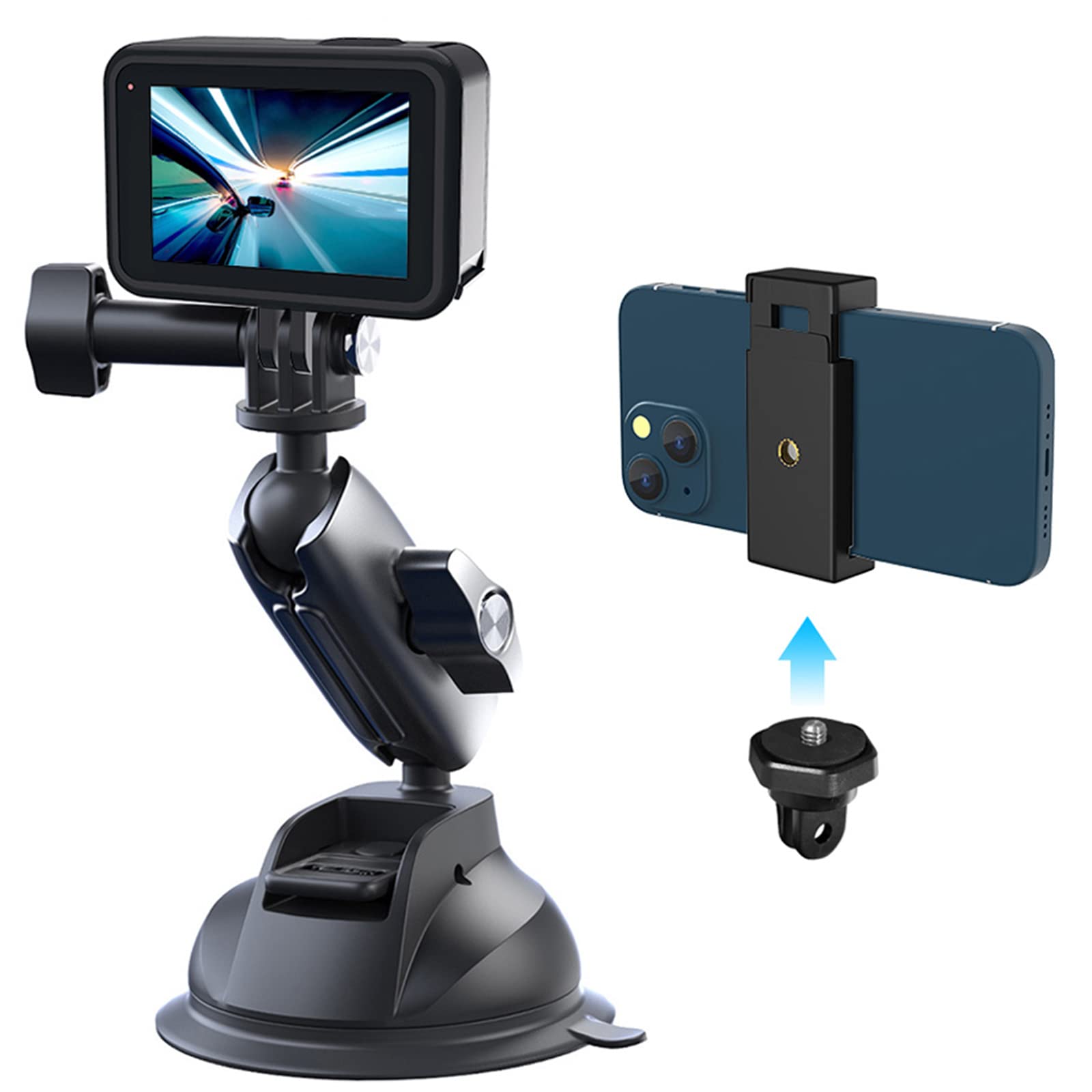 TELESIN Suction Cup Mount for Car Mount for Action Camera with Smartphone 360 Degree Aluminum Compatible with Gopro Hero 13 12 11 10 9 8 7 6 5 чорний
TELESIN Suction Cup Mount for Car Mount for Action Camera with Smartphone 360 Degree Aluminum Compatible with Gopro Hero 13 12 11 10 9 8 7 6 5 чорний