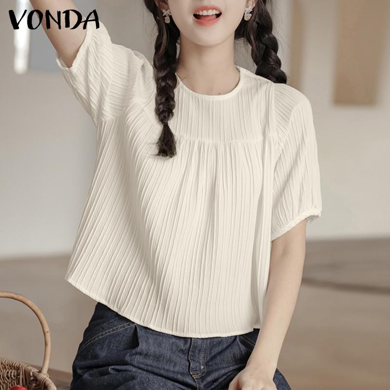 VONDA женская летняя свободная прямая блузка с круглым вырезом и короткими рукавами, плиссированная, однотонная S белый
VONDA женская летняя свободная прямая блузка с круглым вырезом и короткими рукавами, плиссированная, однотонная S белый