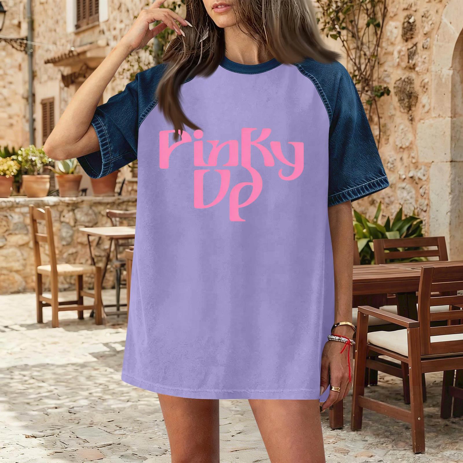 Women Denim Patchwork Short Sleeve T Shirt Casual Loose Fit Crew Neck Summer Spring Fashion Comfortable Top S
Women Denim Patchwork Short Sleeve T Shirt Casual Loose Fit Crew Neck Summer Spring Fashion Comfortable Top S
