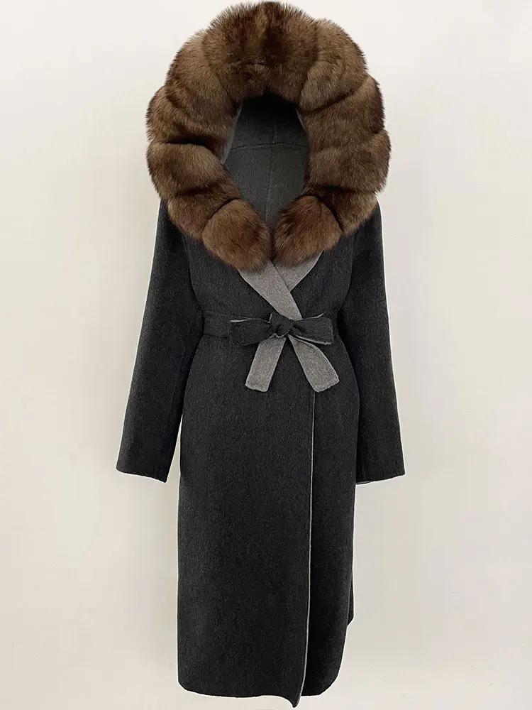 OFTBUY Зимнее женское пальто из натурального лисьего меха с капюшоном и съемным воротником Двусторонняя шерстяная куртка Длинная повседневная элегантная верхняя одежда S
OFTBUY Зимнее женское пальто из натурального лисьего меха с капюшоном и съемным воротником Двусторонняя шерстяная куртка Длинная повседневная элегантная верхняя одежда S