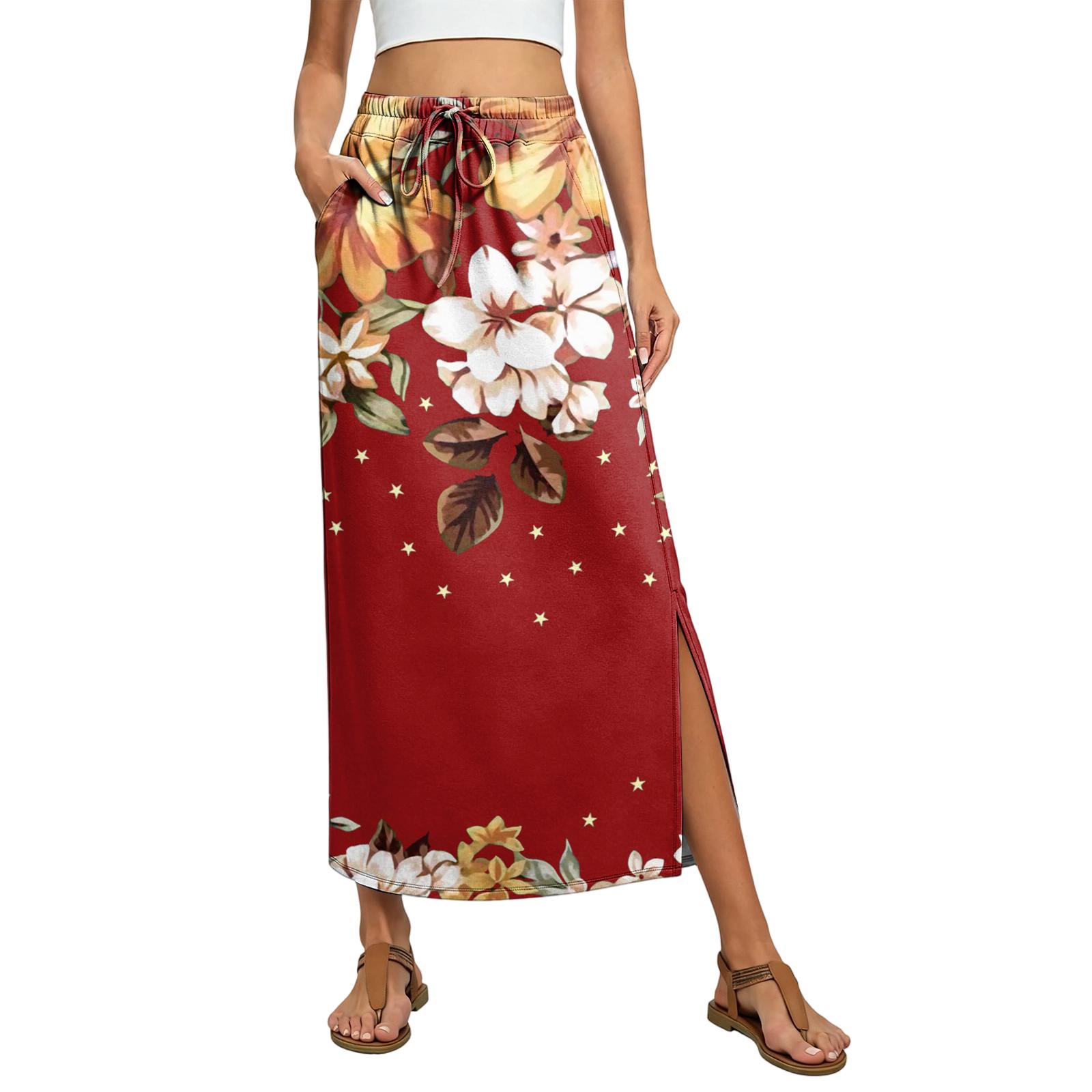 Ladies floral elastic waist drawstring pocket skirt XL білий
Ladies floral elastic waist drawstring pocket skirt XL білий