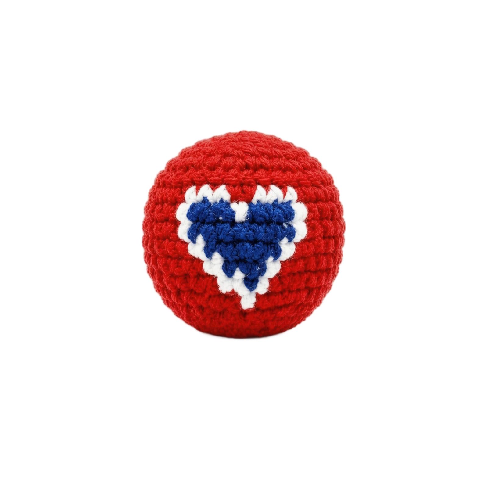 Handmade Knitted Hacky Sack Footbag with Heart Pattern Durable Cotton Yarn for Indoor Outdoor Use One Size
Handmade Knitted Hacky Sack Footbag with Heart Pattern Durable Cotton Yarn for Indoor Outdoor Use One Size