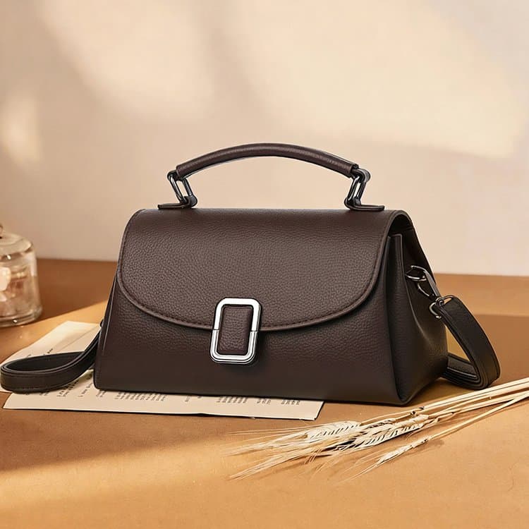 Lychee Pattern Square Buckle Flip Handbag Women s Shoulder Bag коричневий
Lychee Pattern Square Buckle Flip Handbag Women s Shoulder Bag коричневий