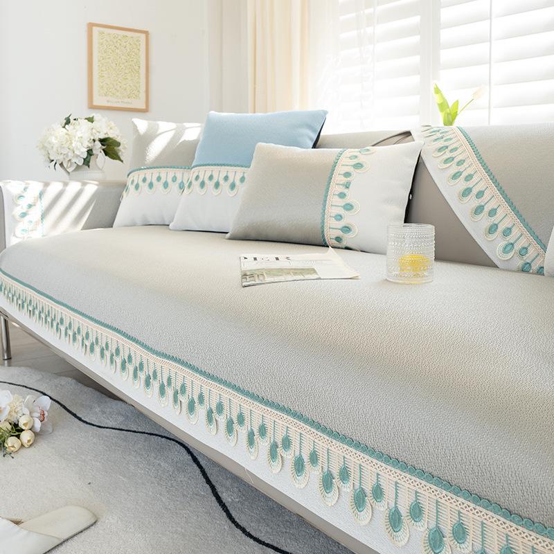 Летний ледяной шелк, летний коврик, подушка для дивана, простая современная нескользящая охлаждающая подушка, чехол для дивана, спинка, полотенце, стираное, утолщенное 70*70cm