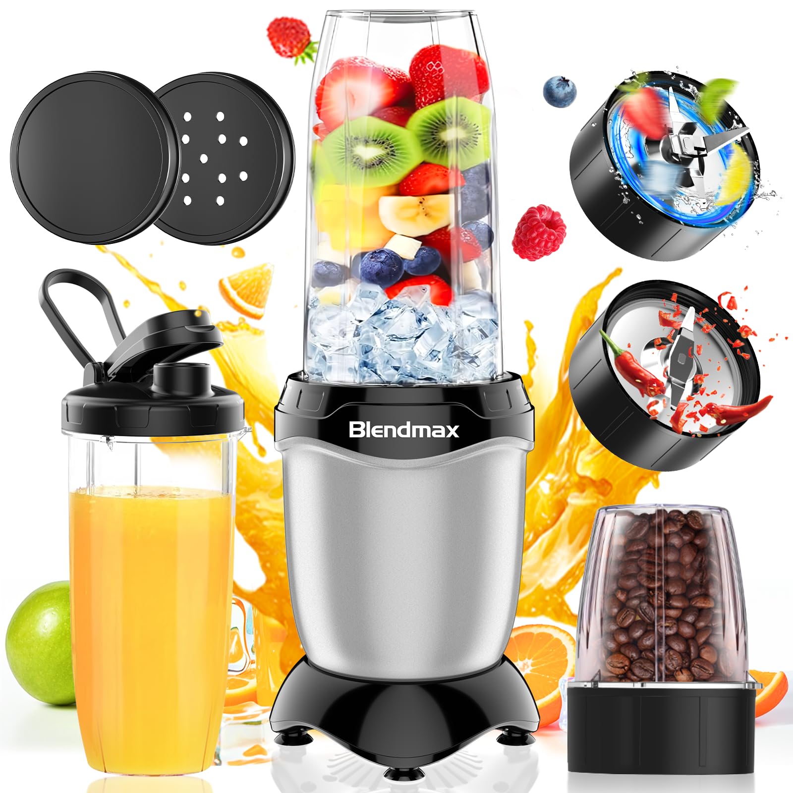 Juicer mixer that can crush ice set 2 types of blades 6 blades 2 blades 2 bottles 600ml Mixer small mill Max 850W High power juicer High speed
Juicer mixer that can crush ice set 2 types of blades 6 blades 2 blades 2 bottles 600ml Mixer small mill Max 850W High power juicer High speed