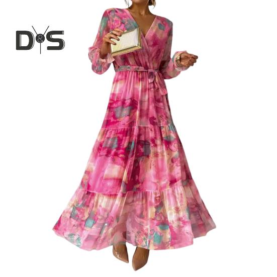 Женское вечернее платье в стиле пэчворк с V-образным вырезом на шнуровке на талии в богемном стиле с рукавами-фонариками плиссированное шифоновое платье макси с красочным принтом трапециевидной формы с большим подолом XL розы красного
Женское вечернее платье в стиле пэчворк с V-образным вырезом на шнуровке на талии в богемном стиле с рукавами-фонариками плиссированное шифоновое платье макси с красочным принтом трапециевидной формы с большим подолом XL розы красного