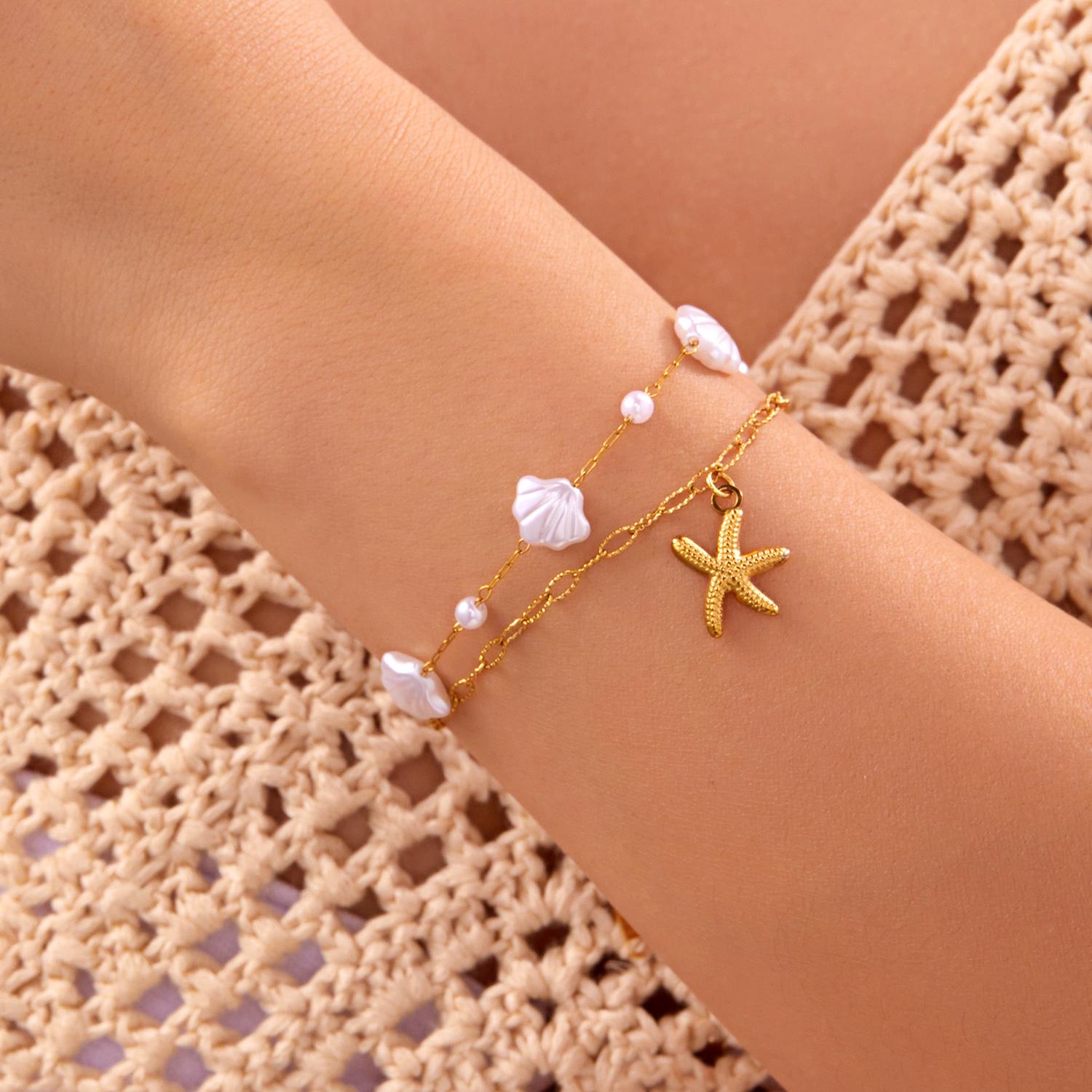 Ocean Series Stainless Steel Starfish Pendant Necklace for Women Trendy Summer Beach Double Layer Beads Chain Choker Jewelry
Ocean Series Stainless Steel Starfish Pendant Necklace for Women Trendy Summer Beach Double Layer Beads Chain Choker Jewelry