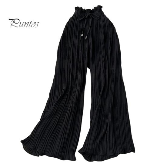 Женские брюки, эластичные брюки с высокой талией, регулируемый шнурок, плиссированные стильные широкие брюки, однотонные повседневные брюки чёрный
Женские брюки, эластичные брюки с высокой талией, регулируемый шнурок, плиссированные стильные широкие брюки, однотонные повседневные брюки чёрный