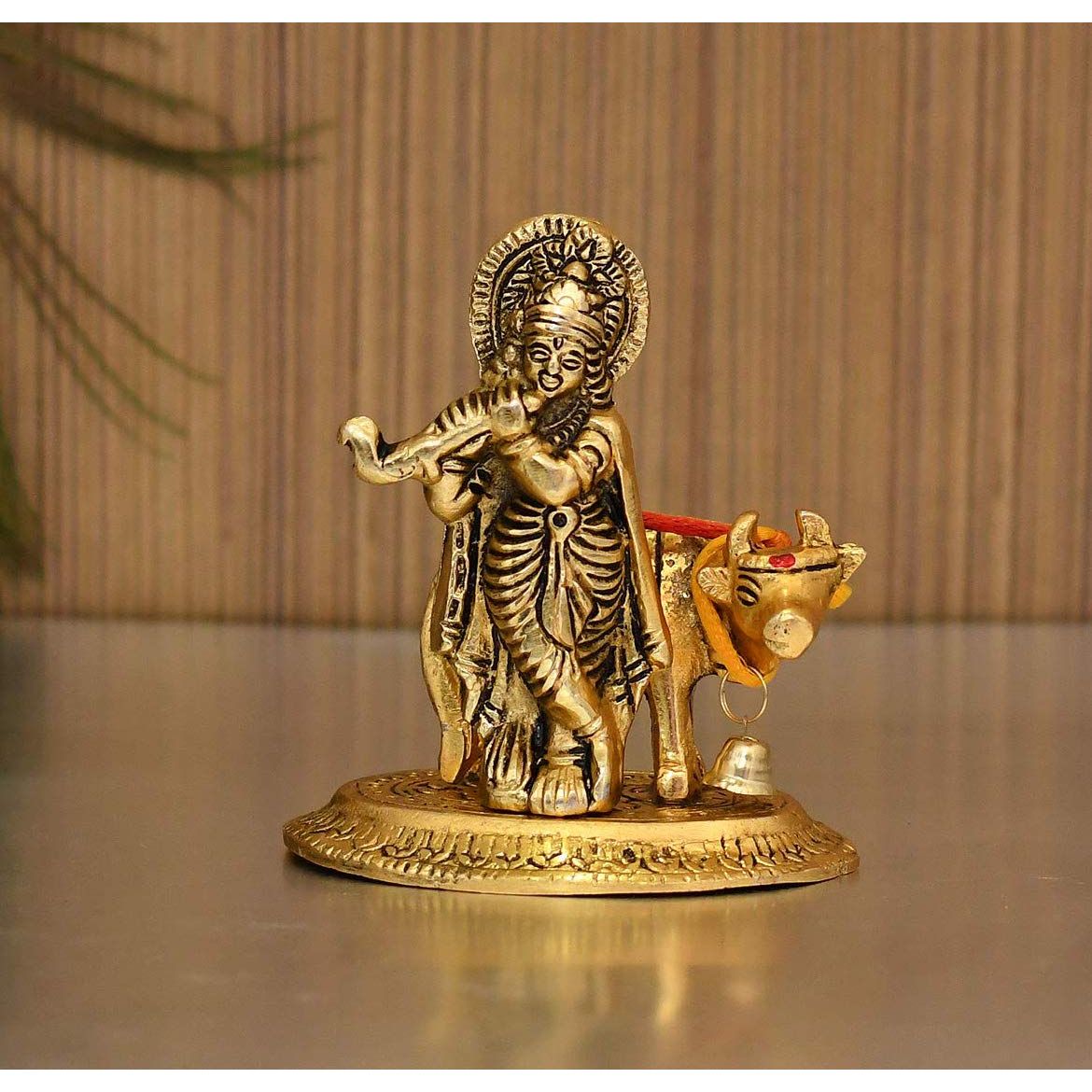 Lord Cow Krishna Idol Statue murti Krishan with Kamdhenu Hindu God Religious Showpiece (Set of 1)
Lord Cow Krishna Idol Statue murti Krishan with Kamdhenu Hindu God Religious Showpiece (Set of 1)