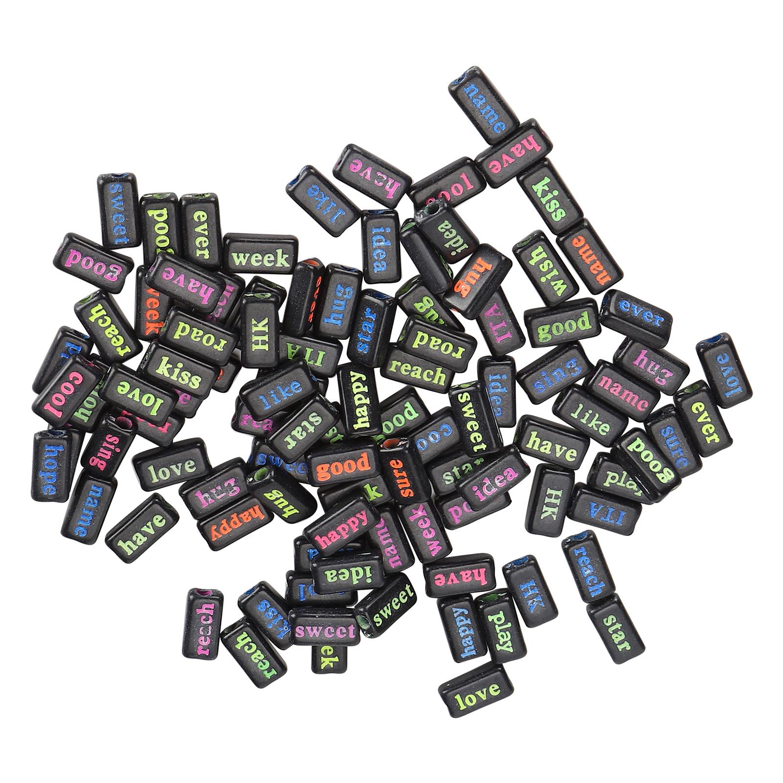 100Pcs Alphabet Beads Plastic Perforated Mixed Color Letter Rectangular Jewelry Accessories
100Pcs Alphabet Beads Plastic Perforated Mixed Color Letter Rectangular Jewelry Accessories