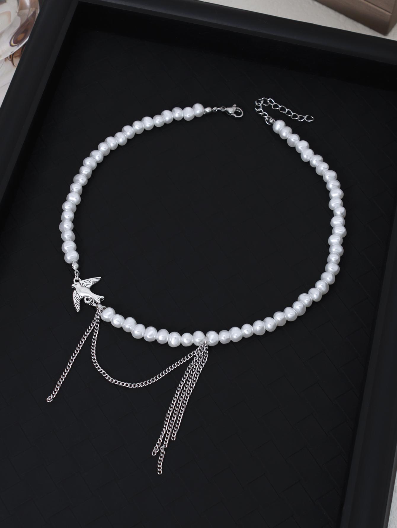Charm Hip Hop Peace Dove Tassel Alien Imitation Pearl Beads Clavicle Chain Women s Necklace Party Music Festival Jewelry
Charm Hip Hop Peace Dove Tassel Alien Imitation Pearl Beads Clavicle Chain Women s Necklace Party Music Festival Jewelry