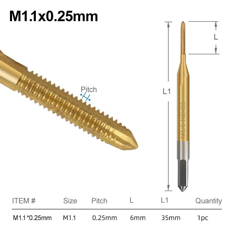 Hss Thread Tap Screw Machine Tap Titanium Coating Metal Screw Hole Tap Drills Drill Bit M1 M1.2 M 1.4 M 1.6 M1.7 M1.8 Series B2
Hss Thread Tap Screw Machine Tap Titanium Coating Metal Screw Hole Tap Drills Drill Bit M1 M1.2 M 1.4 M 1.6 M1.7 M1.8 Series B2