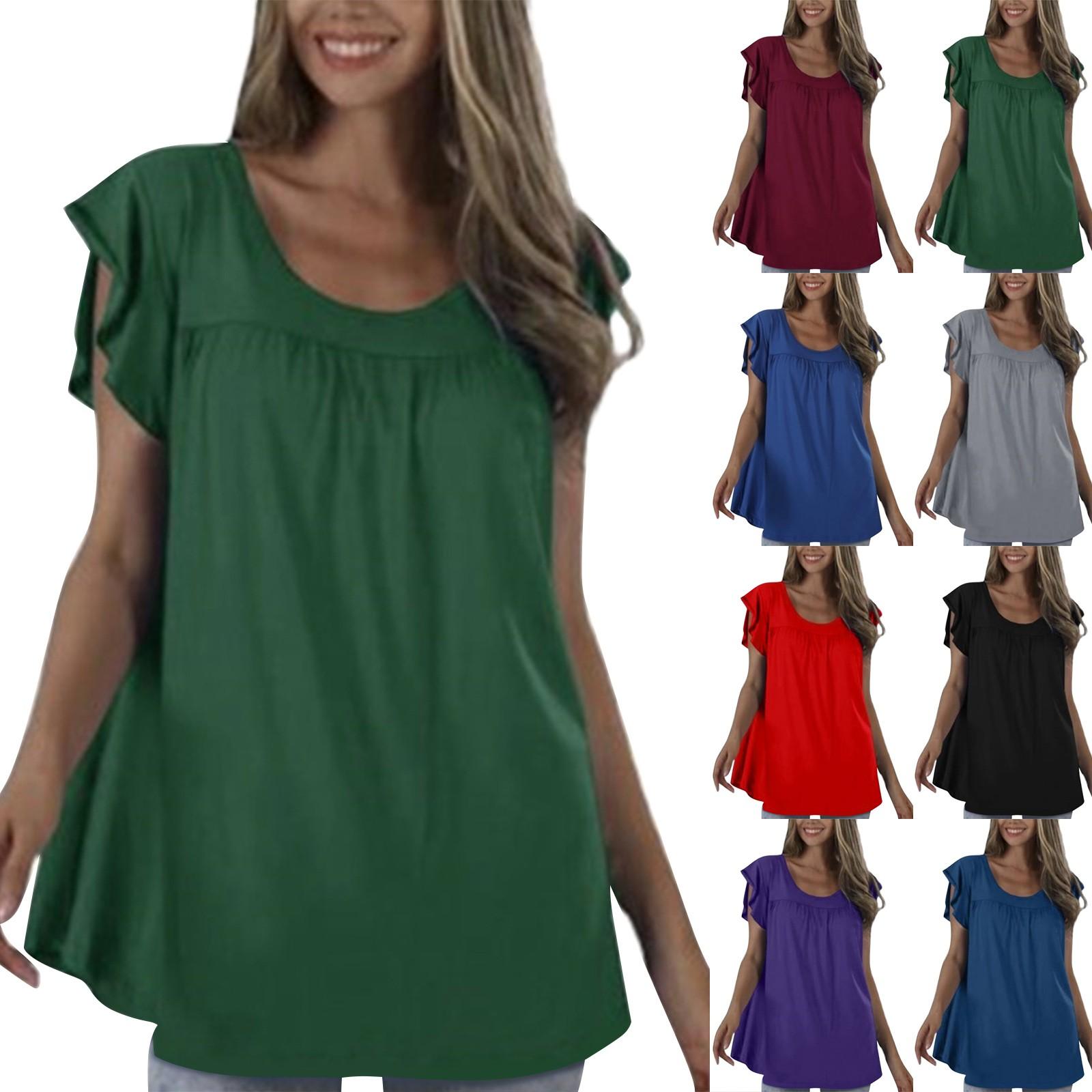 Ladies Casual Fashionable Sexy Comfortable Cool Breathable Solid Color Pullover Short-sleeved Loose T-shirt Top
Ladies Casual Fashionable Sexy Comfortable Cool Breathable Solid Color Pullover Short-sleeved Loose T-shirt Top