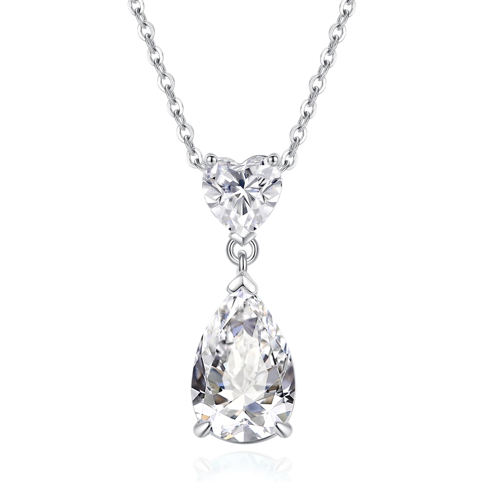 Birthstone Necklace for Women April Birthstone Zirconia Drop Heart Motif Transparent Silver Pendant S925 Amulet Stone Accessory Day Birthday Present
Birthstone Necklace for Women April Birthstone Zirconia Drop Heart Motif Transparent Silver Pendant S925 Amulet Stone Accessory Day Birthday Present