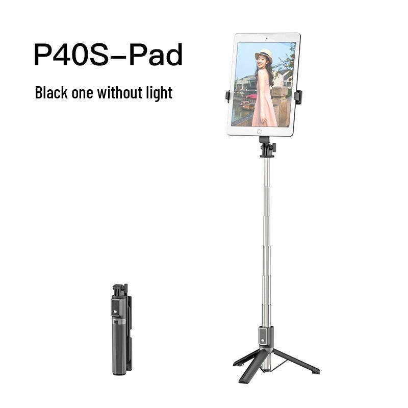 P40L-Pad Tablet Floor Tripod & Bluetooth Selfie Stick with Dual Clips for Live Streaming
P40L-Pad Tablet Floor Tripod & Bluetooth Selfie Stick with Dual Clips for Live Streaming