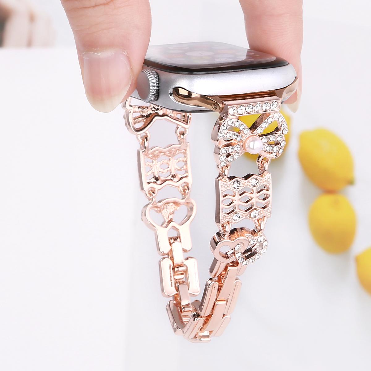 Metal Strap for Apple Watch Series 10 9 8 7 SE 6 5 4 3 2 1 42mm 41mm 40mm 38mm Bowknot Decor Watch Band Rose Gold
Metal Strap for Apple Watch Series 10 9 8 7 SE 6 5 4 3 2 1 42mm 41mm 40mm 38mm Bowknot Decor Watch Band Rose Gold