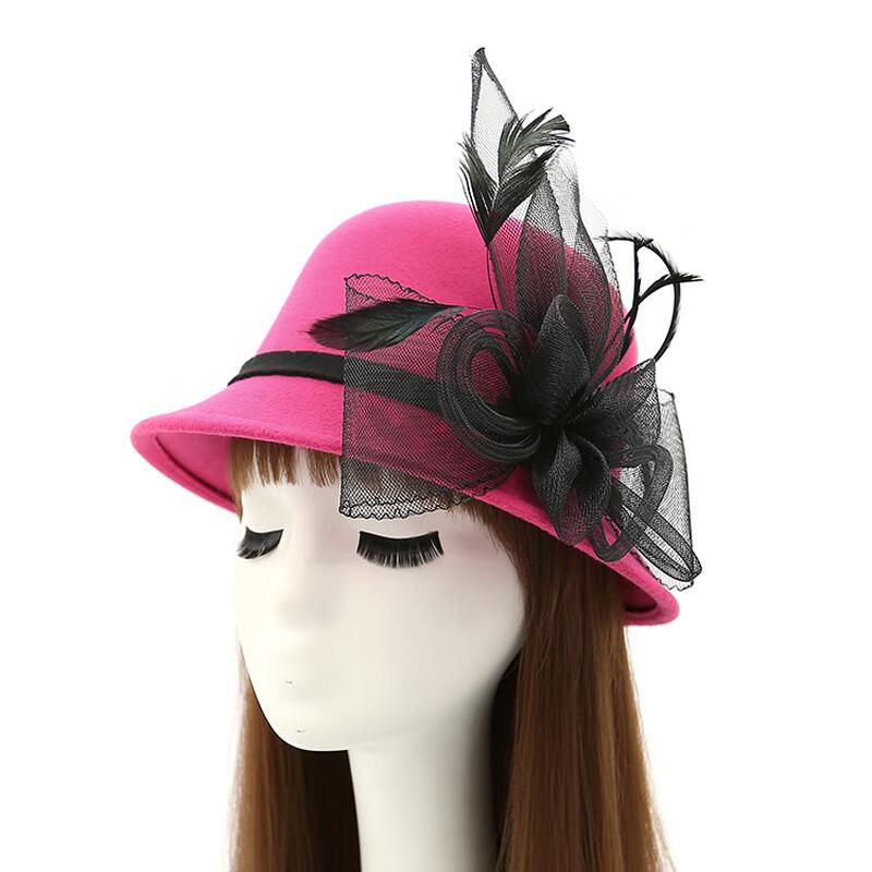 ZHENYUEQI Women s British Style Felt Fedora with Veil & Feather
ZHENYUEQI Women s British Style Felt Fedora with Veil & Feather