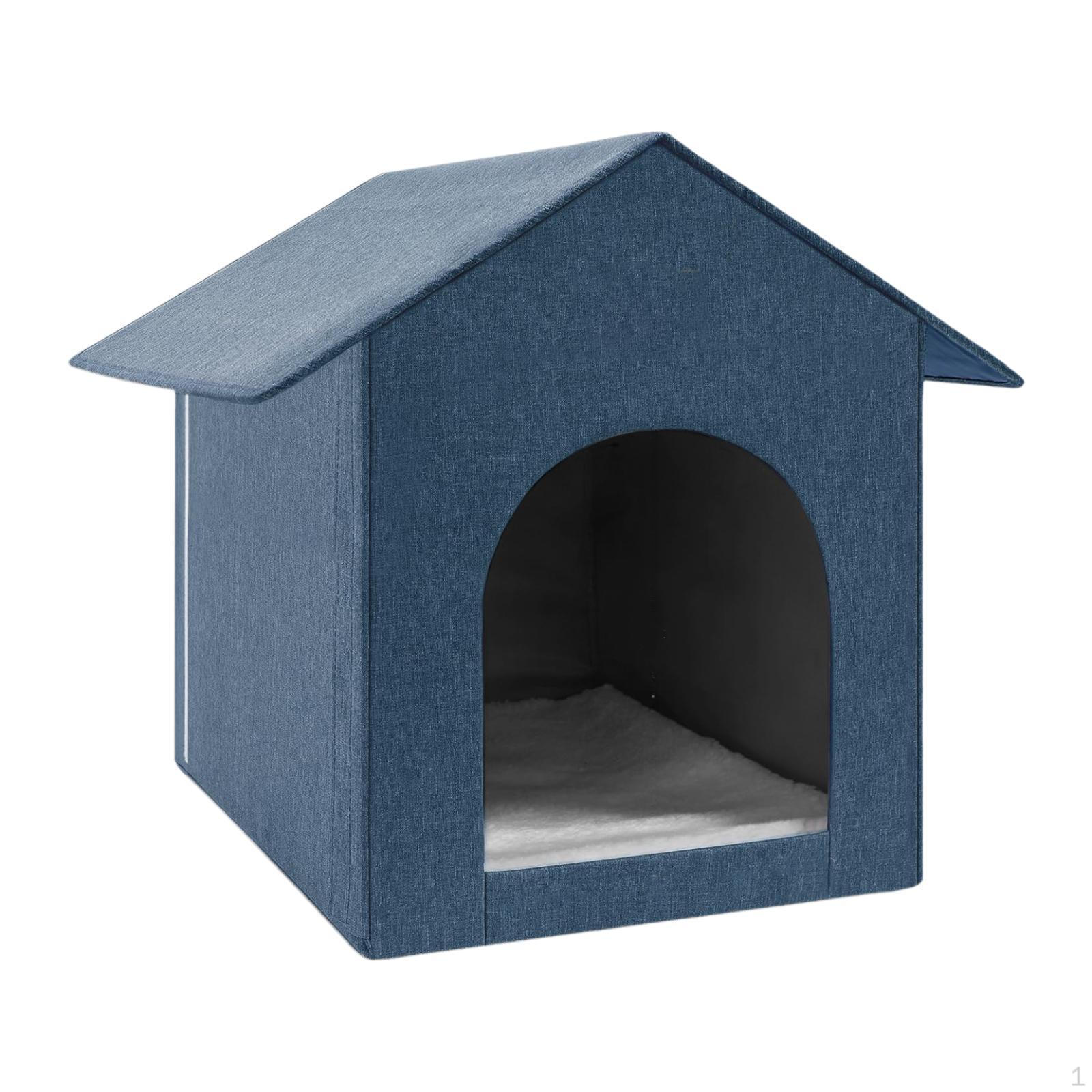 Кошачья кровать-убежище, палатка для котят, мягкая, всесезонная, симпатичная, современная пещера, полузакрытая, гнездо для синий