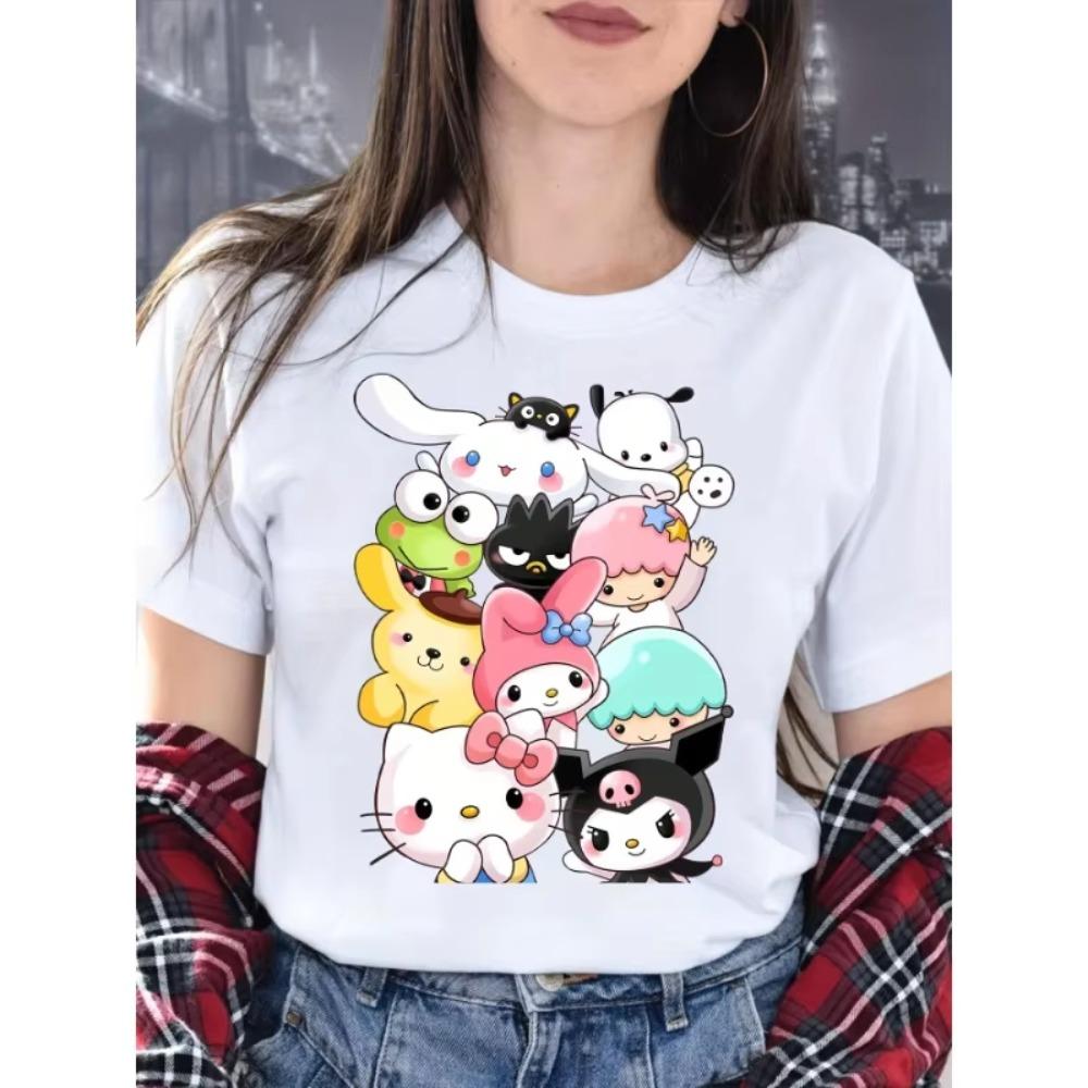 Hello Kitty and Friends Tshirt Womens Short Sleeved Top Yuguigou Kuromi Melody Cartoon Printed Harajuku Shirt Cotton S
Hello Kitty and Friends Tshirt Womens Short Sleeved Top Yuguigou Kuromi Melody Cartoon Printed Harajuku Shirt Cotton S