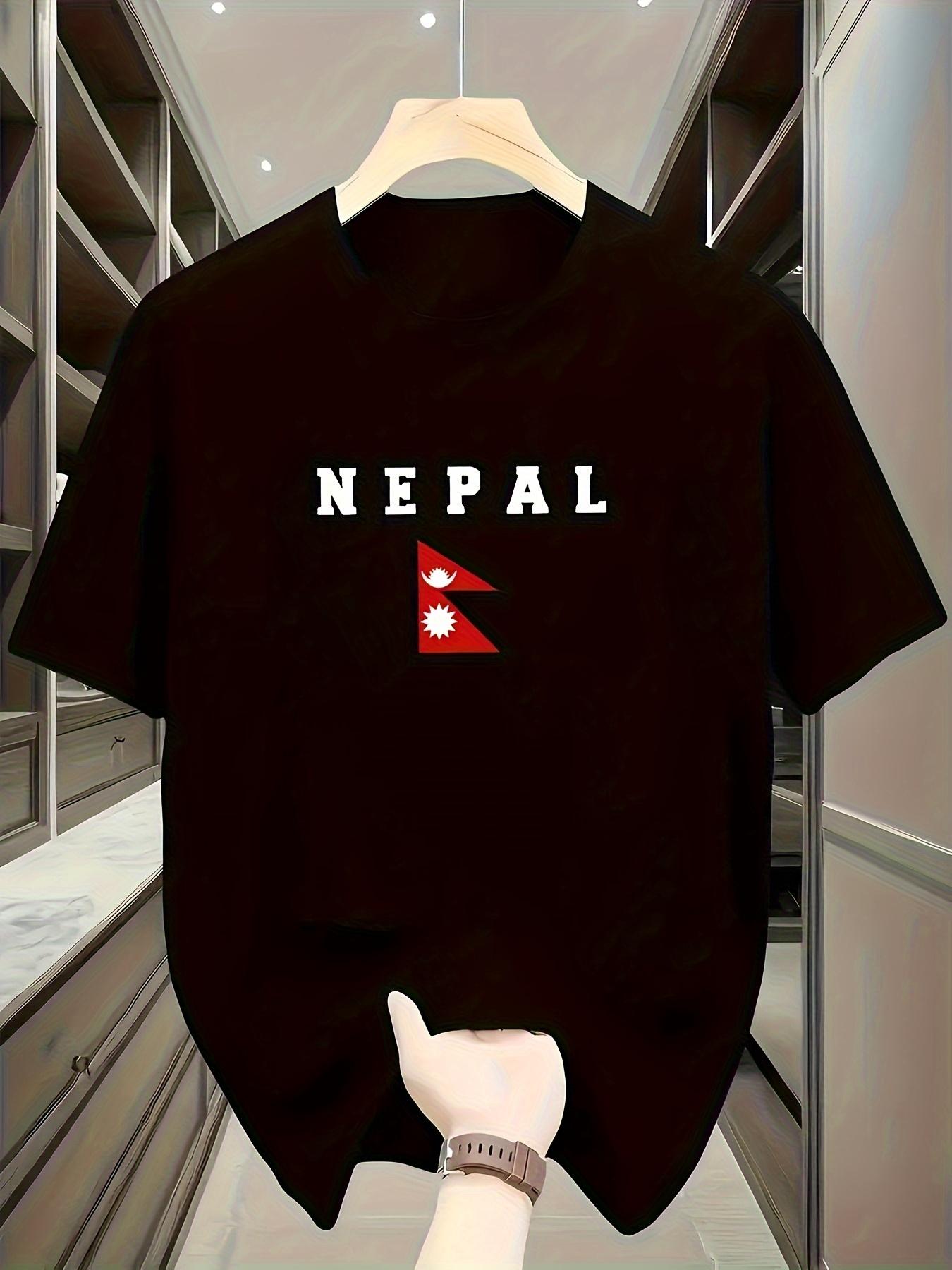 Casual Short Sleeve T-shirt with NEPAL Print - Breathable S
Casual Short Sleeve T-shirt with NEPAL Print - Breathable S