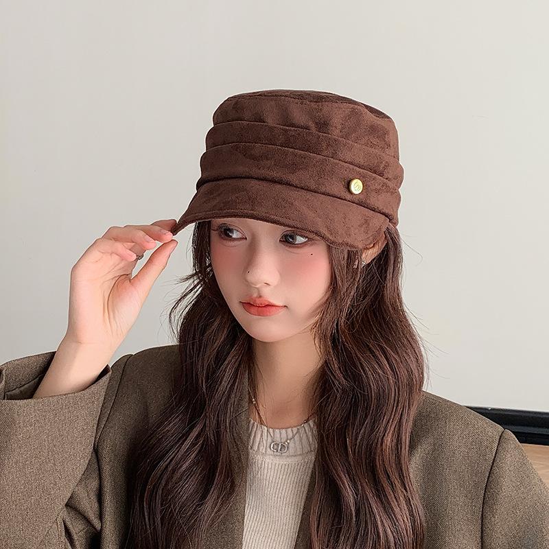 Suede pleated equestrian flat-top hat, new vintage distressed beret, stylish and versatile, makes the face look smaller, equestrian hat 56-60(Suede)
Suede pleated equestrian flat-top hat, new vintage distressed beret, stylish and versatile, makes the face look smaller, equestrian hat 56-60(Suede)
