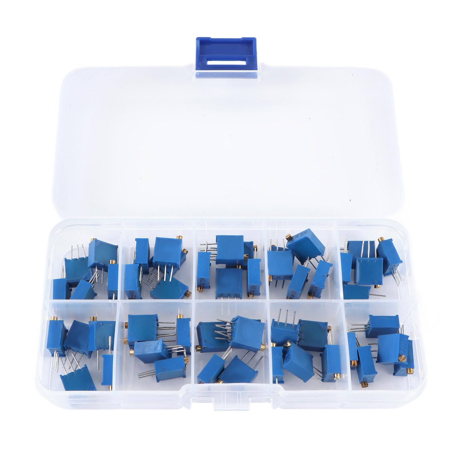 50Pcs 3296W Potentiometer Adjustable 500 1K 2K 5K 10K 20K 50K 100K 200K 1M Ohm Variable Resistor
50Pcs 3296W Potentiometer Adjustable 500 1K 2K 5K 10K 20K 50K 100K 200K 1M Ohm Variable Resistor