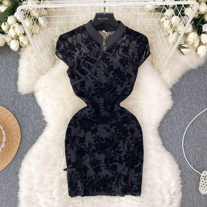 Retro Pure Desire Sexy Dress Summer Tight Cheongsam Black S
Retro Pure Desire Sexy Dress Summer Tight Cheongsam Black S