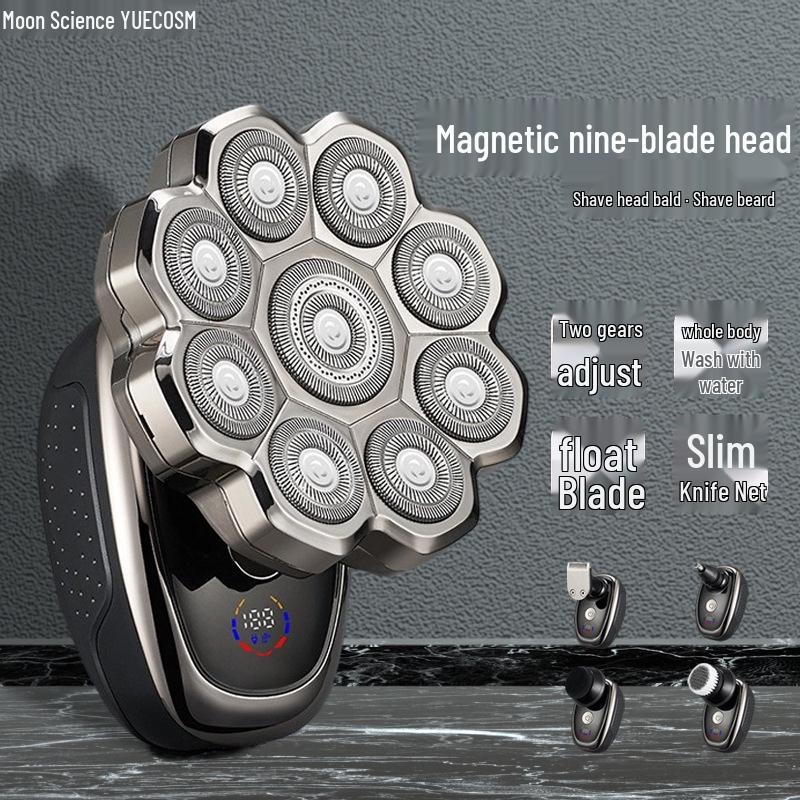 Nine-Blade Waterproof Electric Shaver for Bald Heads - Rechargeable and Super Clean Standard
Nine-Blade Waterproof Electric Shaver for Bald Heads - Rechargeable and Super Clean Standard