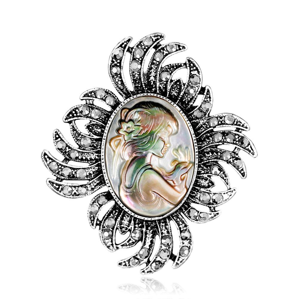 Women Retro Alloy Brooch Breastpin Shell Crystal Inlaid Fashionable Dress Decoration for Ladies AL423-A #1
Women Retro Alloy Brooch Breastpin Shell Crystal Inlaid Fashionable Dress Decoration for Ladies AL423-A #1