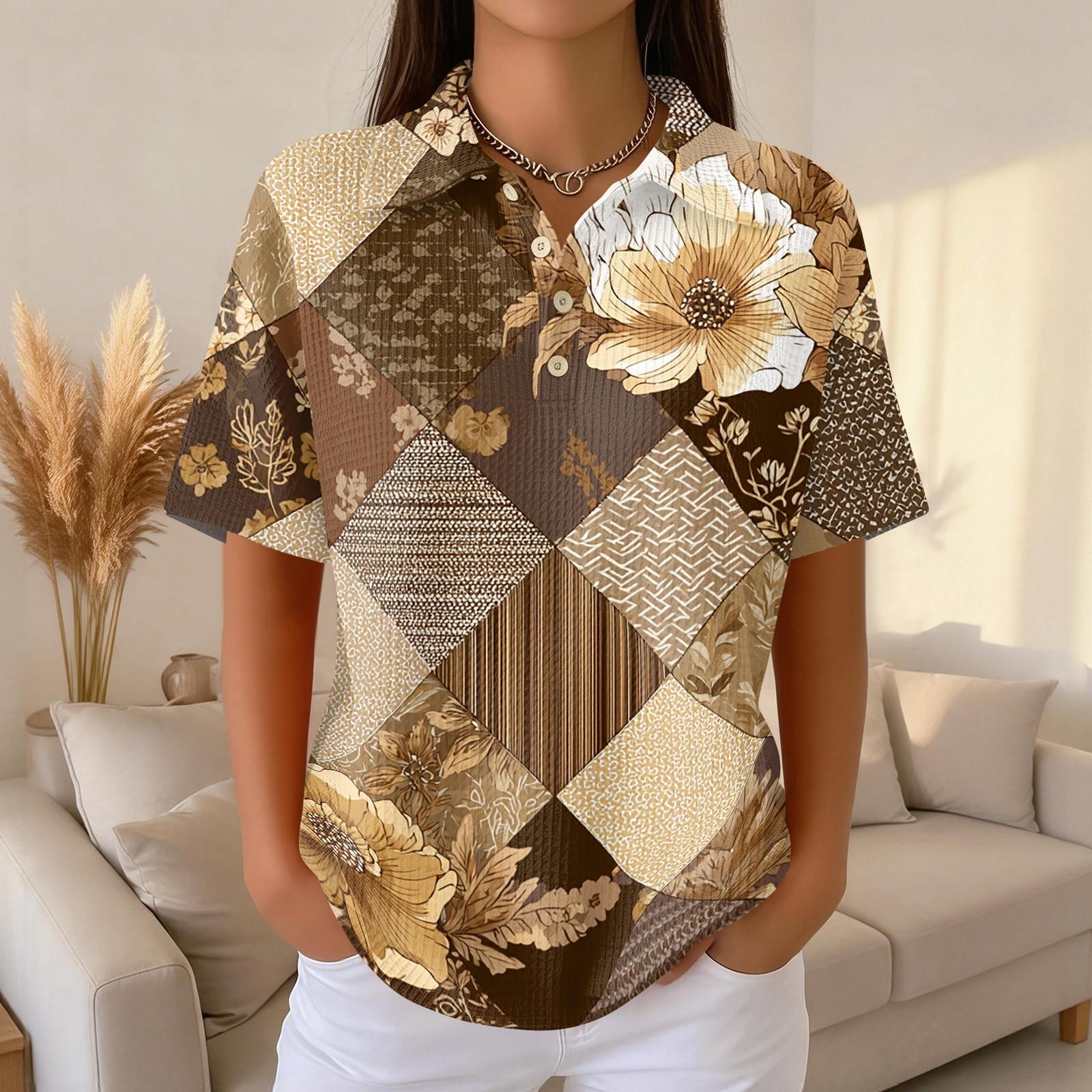 Women s Casual Short Sleeve Waffle Knit Polo Shirt Vintage Floral Print Button Down Collared Top Lightweight Breathable Fabric XXXL коричневый
Women s Casual Short Sleeve Waffle Knit Polo Shirt Vintage Floral Print Button Down Collared Top Lightweight Breathable Fabric XXXL коричневый