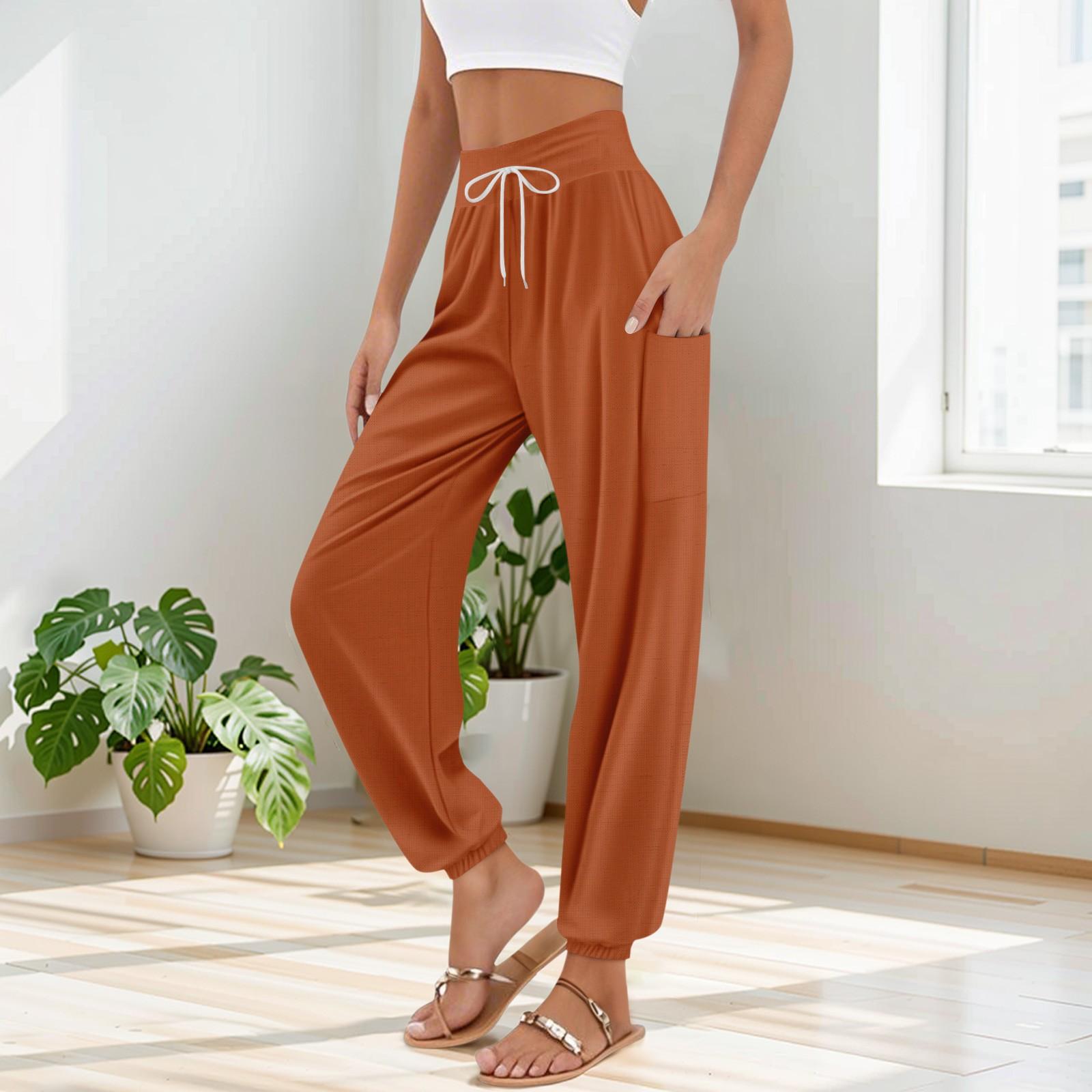 Women s Pocket Drawstring Trousers High Waist Yoga Bohemian Color Casual Pants L
Women s Pocket Drawstring Trousers High Waist Yoga Bohemian Color Casual Pants L