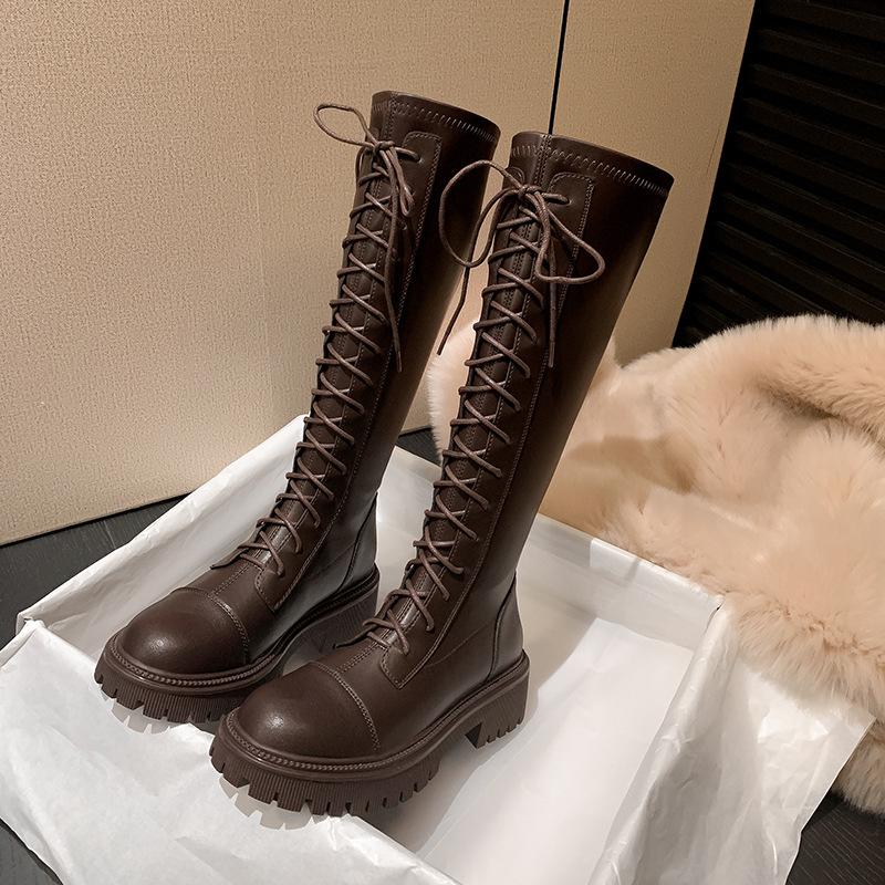 Autumn and winter long boots leather women s wind lace-up knight boots women s elastic boots thick-soled inner height-increasing women s boots 40
Autumn and winter long boots leather women s wind lace-up knight boots women s elastic boots thick-soled inner height-increasing women s boots 40