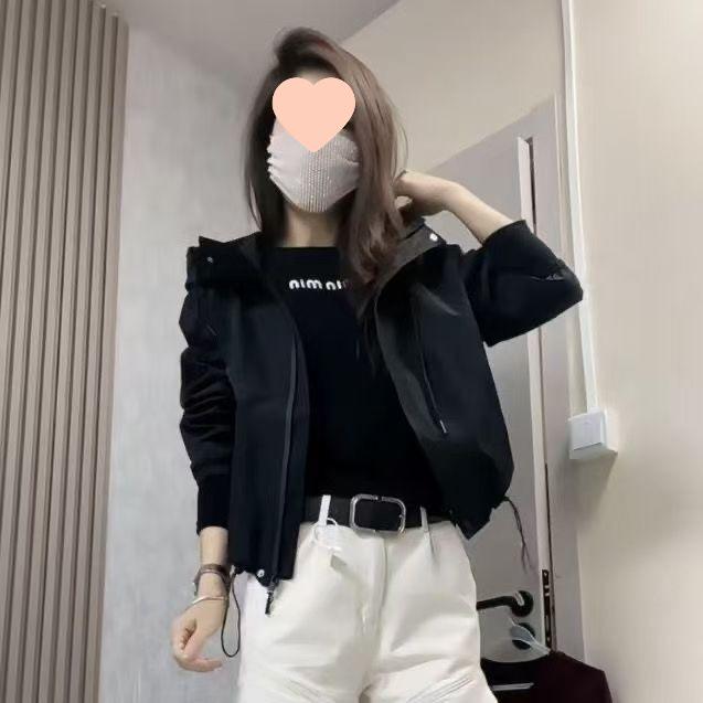 2025 Красный Горячий Ветрозащитный Анорак с Капюшоном: Трендовая, Универсальная, Укороченная куртка свободного кроя для осени Default Size