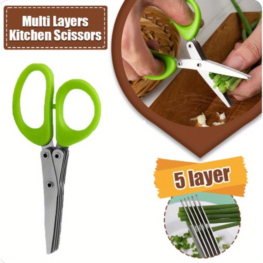 Multi-functional 5 Layers Kitchen Scissors Stainless Steel Pepper Shredded Chopped Scallion Cutter Herb Spices Cooking Tool
Multi-functional 5 Layers Kitchen Scissors Stainless Steel Pepper Shredded Chopped Scallion Cutter Herb Spices Cooking Tool