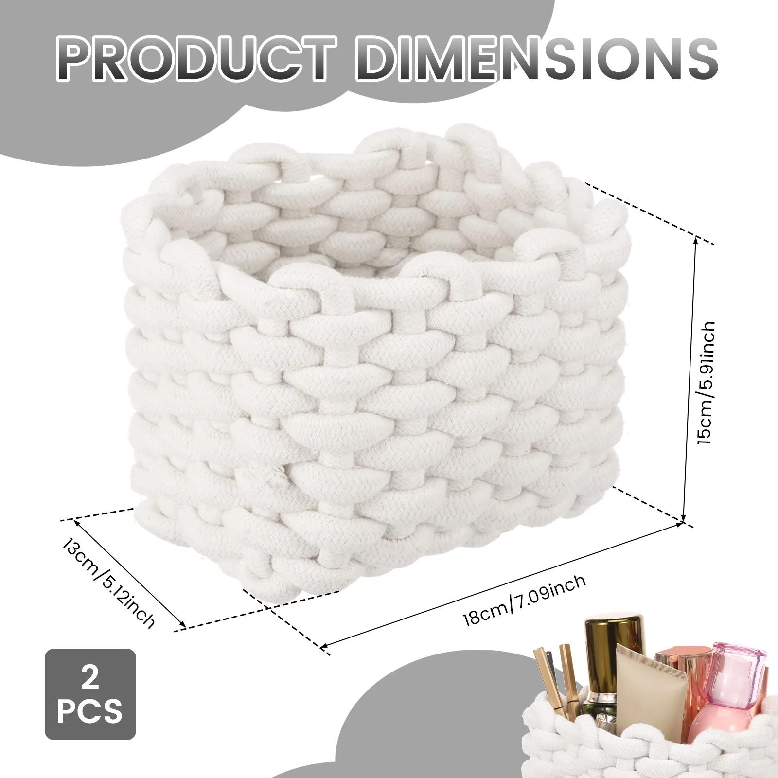 2Pcs Handmade Cotton Rope Storage Basket Desktop Sundries Organizer Cosmetics Book Toy Square Basket Nordic Style Home Decor
2Pcs Handmade Cotton Rope Storage Basket Desktop Sundries Organizer Cosmetics Book Toy Square Basket Nordic Style Home Decor